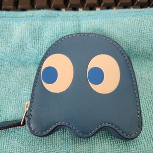 Coach Blue Pacman Ghost Leather Coin Purse